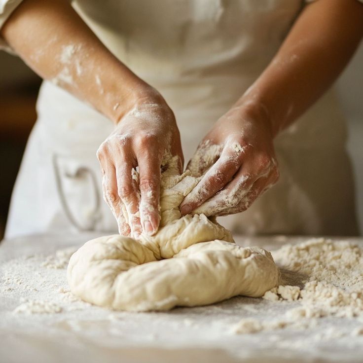 Proses menyiapkan adonan handmade dengan taburan tepung untuk menghasilkan handmade cookies